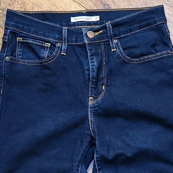 LEVI'S High Rise Straight Leg Jeans - Sz 27 - NEW NWOT - Picture 3 of 6